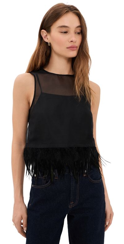 STAUD STAUD Avi Silk Top Black