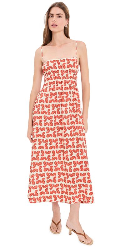STAUD STAUD Ayla Linen Dress Seahorse Cream