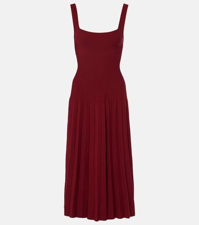 Staud Staud Beaton chiffon-trimmed velvet maxi dress