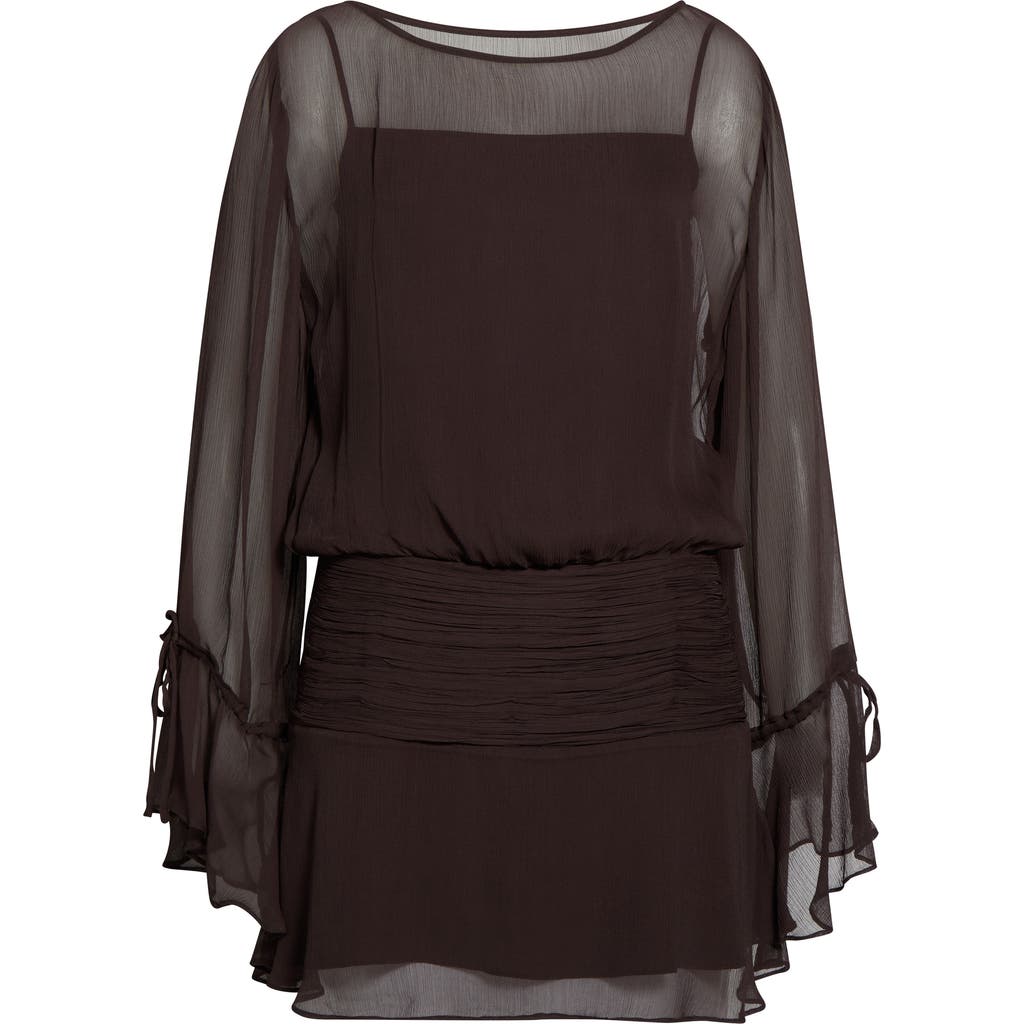 STAUD STAUD Beatrix Long Sleeve Ruched Waist Dress