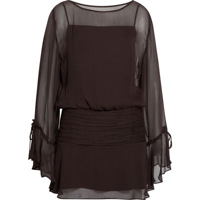 STAUD STAUD Beatrix Long Sleeve Ruched Waist Dress
