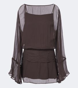 Staud Staud Beatrix ruched chiffon minidress