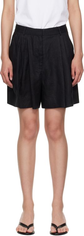 Staud Staud Black Cruz Linen Shorts