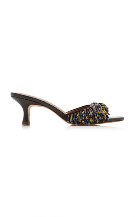 STAUD STAUD Brigitte Beaded Leather Mules