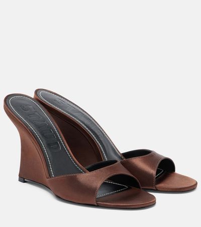 Staud Staud Brigitte satin wedge mules