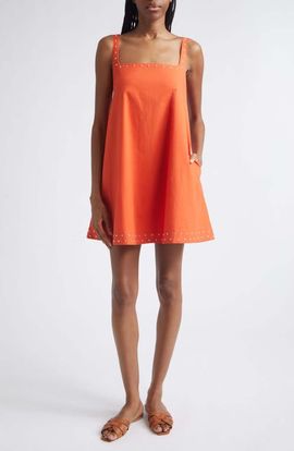 STAUD STAUD Brio Studded Swing Minidress