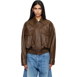Staud Staud Brown Eugene Leather Jacket