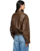 Staud Staud Brown Eugene Leather Jacket - 3