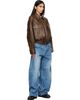 Staud Staud Brown Eugene Leather Jacket - 4