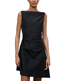 Staud Staud Callie Taffeta Asymmetric Mini Dress