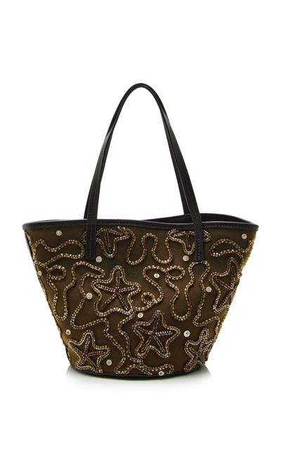 STAUD STAUD Caro Embroidered Canvas Bucket Bag