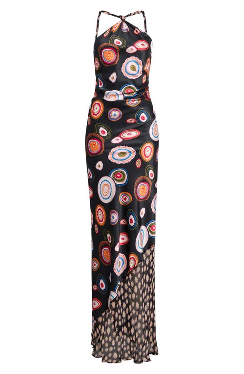 STAUD STAUD Charli Print Sleeveless Stretch Silk Maxi Dress