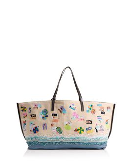Staud Staud Christos Embroidered Large Beach Tote
