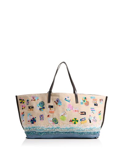 Staud Staud Christos Embroidered Large Beach Tote