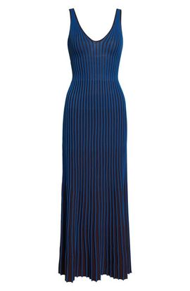 STAUD STAUD Claretta Stripe Sleeveless Maxi Dress