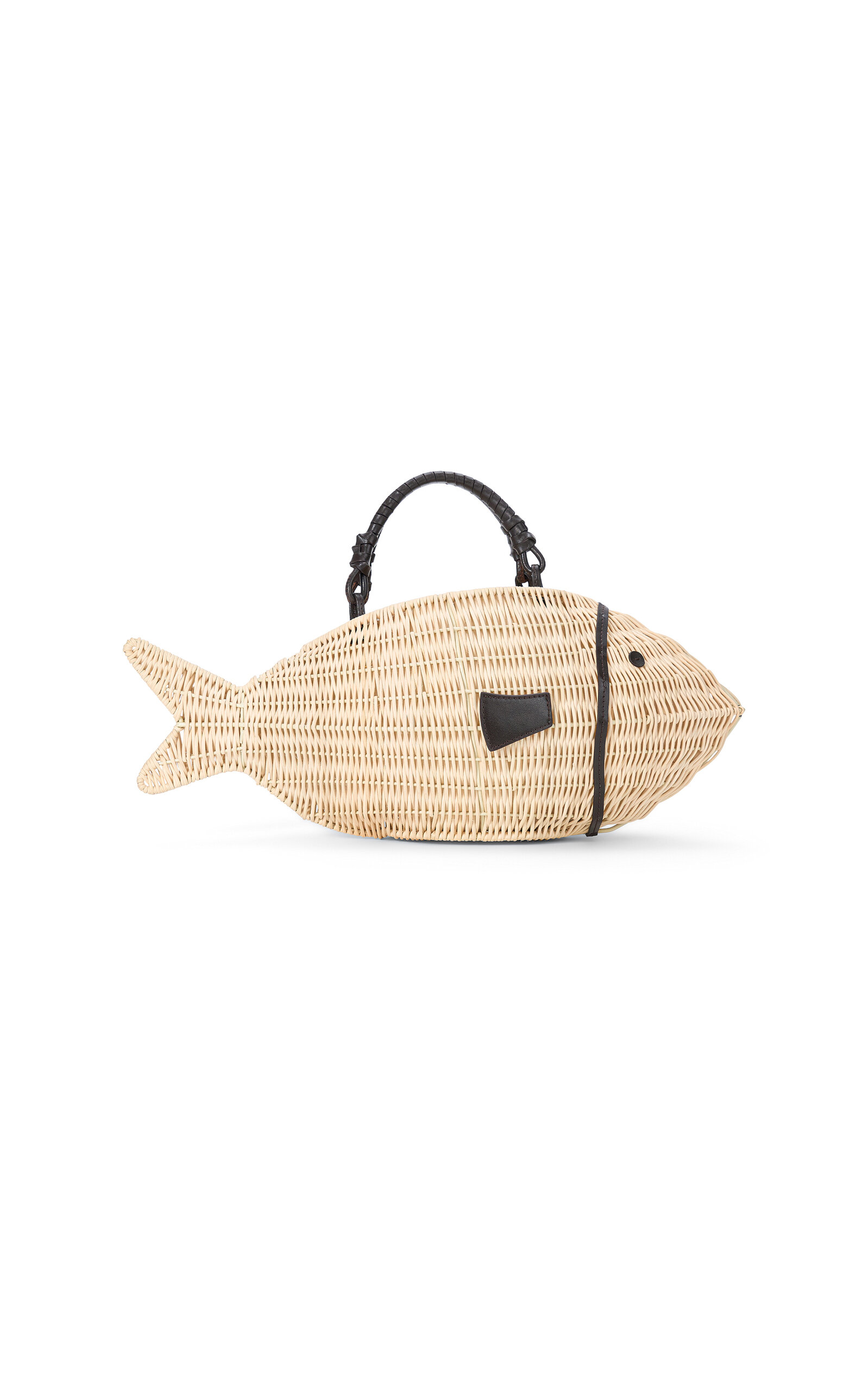 STAUD STAUD Cleo Fish WickerLeather Tote