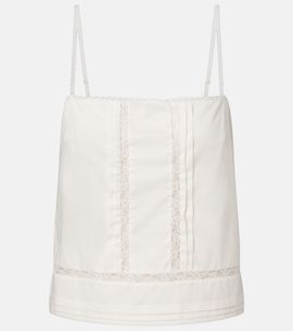 Staud Staud Corinna embroidered cotton voile top