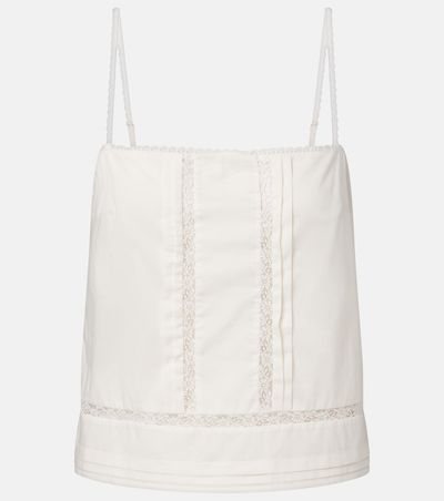 Staud Staud Corinna embroidered cotton voile top