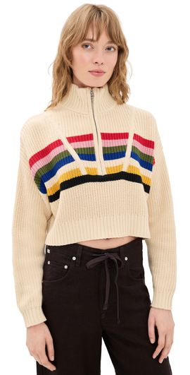 STAUD STAUD Cropped Hampton Sweater Artist Stripe