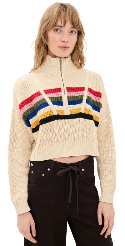 STAUD STAUD Cropped Hampton Sweater Artist Stripe