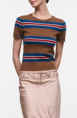 STAUD STAUD Easy Striped Cashmere Sweater