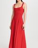 STAUD STAUD Ellison Dress Red Rose XL - 5