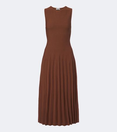 Staud Staud Elyse knitted pleated midi dress