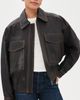 STAUD STAUD Eugene Leather Jacket Distressed Brown - 2