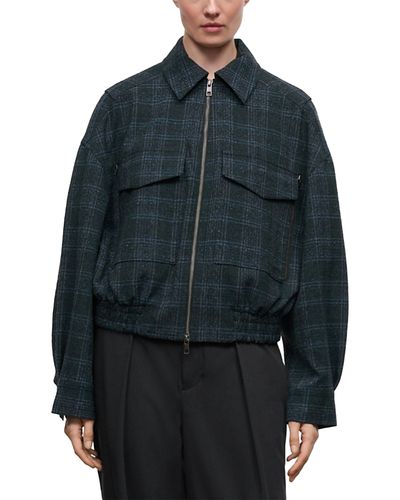 Staud Staud Eugene Plaid Zip Front Jacket