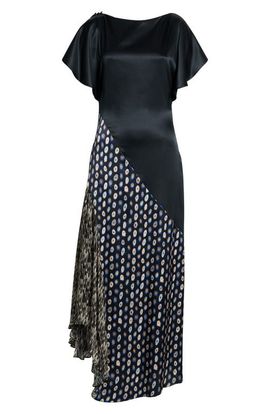 STAUD STAUD Fawn Mixed Print Stretch Silk Dress