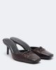 Staud Staud Faye leather-trimmed satin mules - 1
