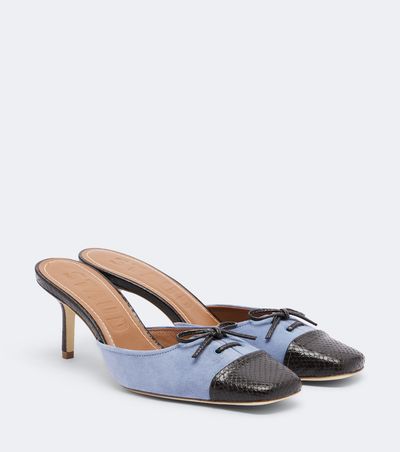 Staud Staud Faye leather-trimmed suede mules