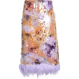 STAUD STAUD Fen Paillette & Feather Skirt