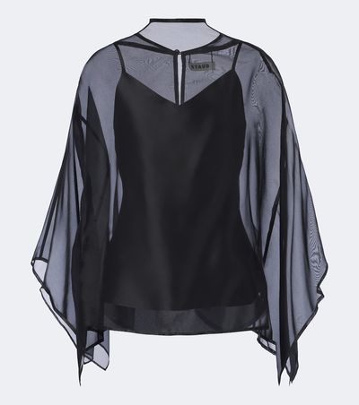 Staud Staud Fia draped silk organza top