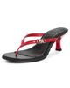 STAUD STAUD Flynn Kitten Heel Sandals Black Red Rose - 1