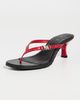 STAUD STAUD Flynn Kitten Heel Sandals Black Red Rose - 2