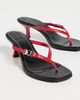 STAUD STAUD Flynn Kitten Heel Sandals Black Red Rose - 5