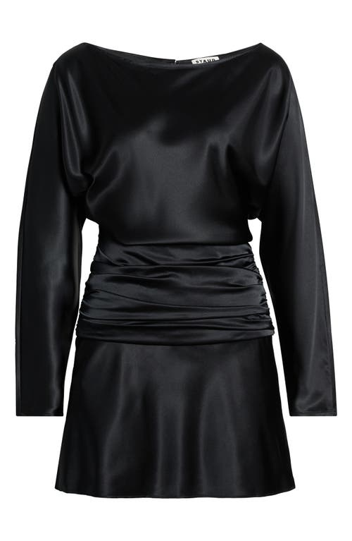 STAUD STAUD Freda Long Sleeve Silk Blend Minidress