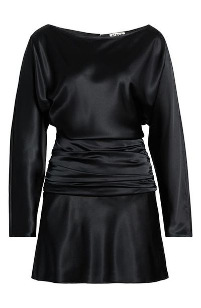 STAUD STAUD Freda Long Sleeve Silk Blend Minidress