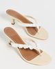 STAUD STAUD Freja Kitten Heel Sandals Cream - 5