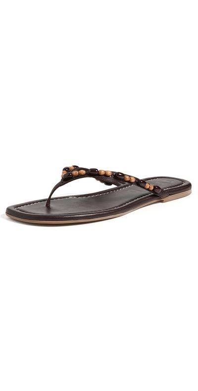 STAUD STAUD Freja Thong Sandals Wood Beads