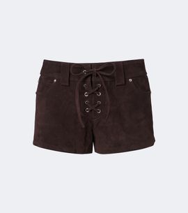 Staud Staud Geo suede shorts