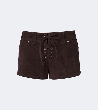 Staud Staud Geo suede shorts