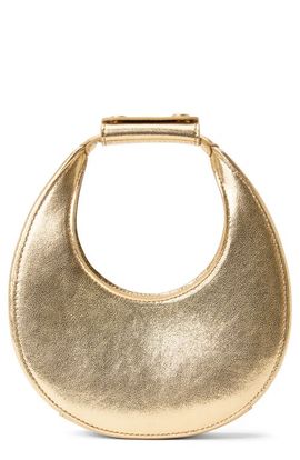 STAUD STAUD Good Night Metallic Leather Top Handle Moon Bag