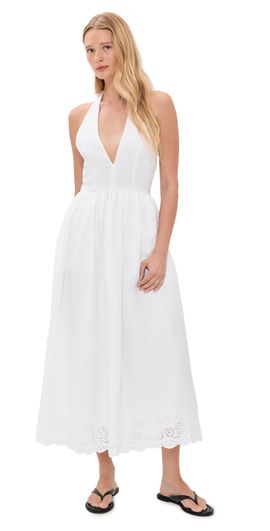 STAUD STAUD Grazia Linen Dress White