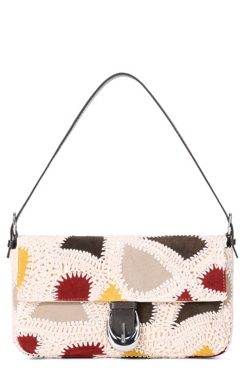 STAUD STAUD Harlow Suede Patchwork Leather Shoulder Bag 