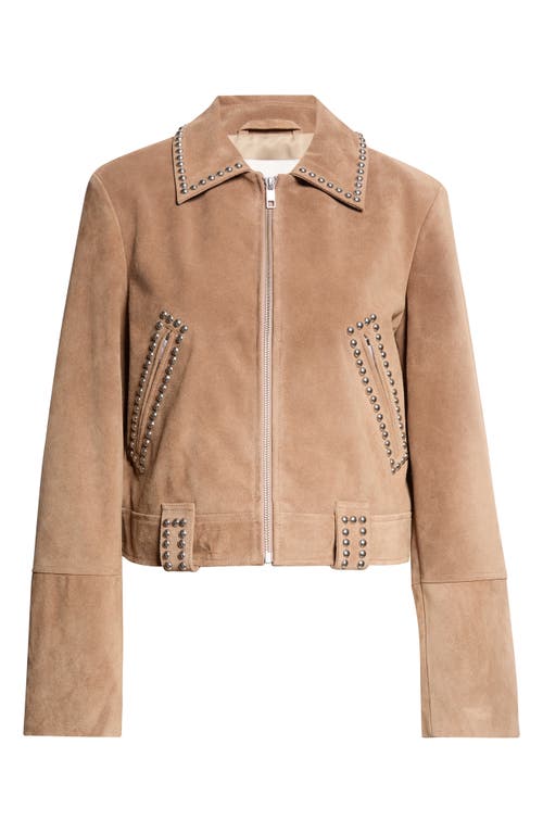 STAUD STAUD Hugo Stud Detail Faux Suede Jacket