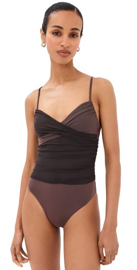 STAUD STAUD La Mer One Piece Espresso/Dark Chocolate