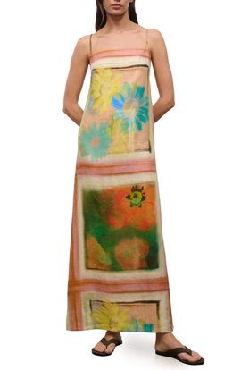 STAUD STAUD Laura Sleeveless Linen Maxi Dress