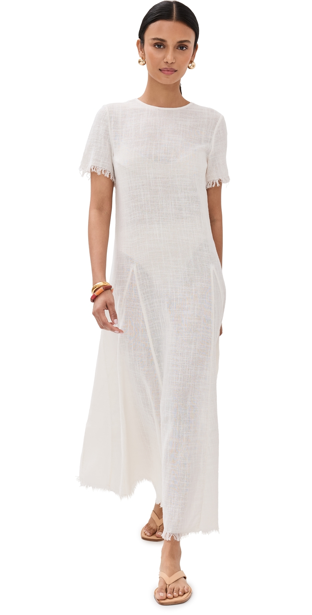 white christmas dresses STAUD White with Pink/Orange/Yellow Trim Dress- Size XL (sold out onli –  The Saved Collection